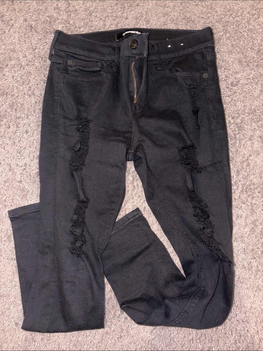 Express Black Distressed Women's Skinny Jeans / Jeggings 8Short